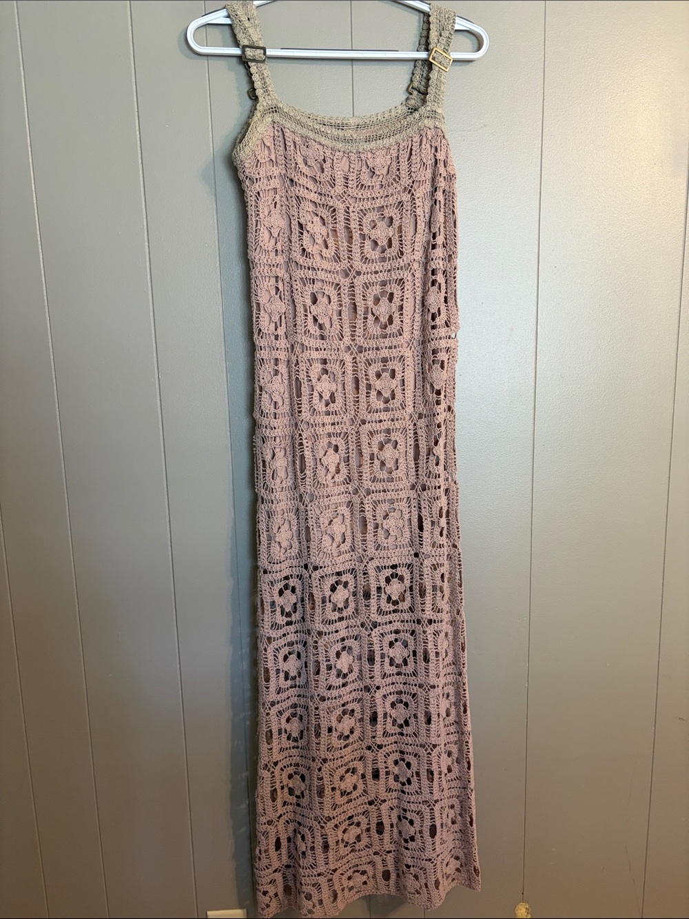 In Bloom Dusty Pink Crochet Maxi Skirt